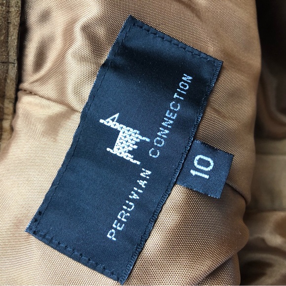 Vintage Peruvian Connection Camel Tan Leather Pants Size 10 - Picture 5 of 5